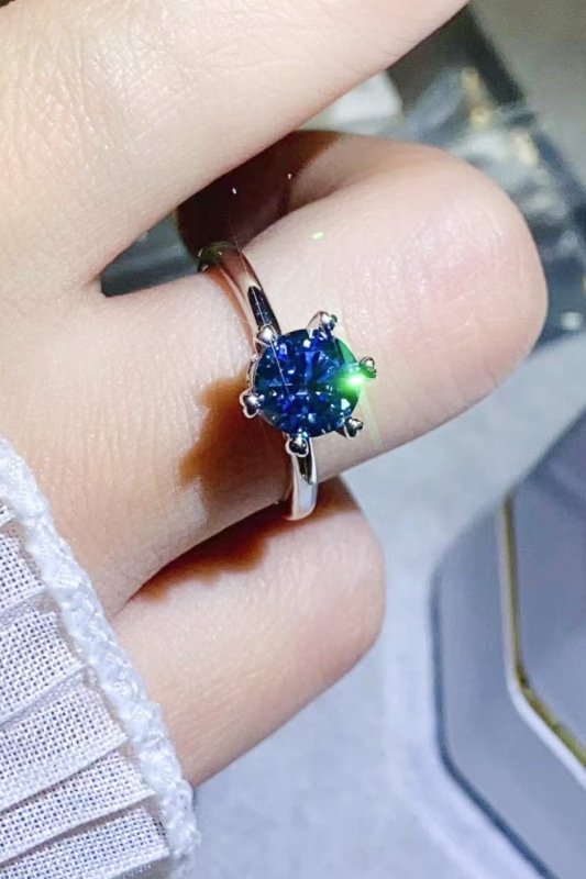 1 Carat Moissanite 6 - Prong Solitaire Ring - ShalayeFashion