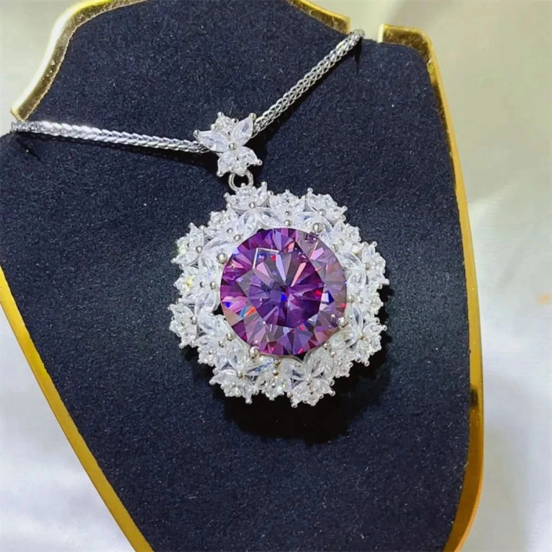 10 Carat Moissanite 925 Sterling Silver Necklace - ShalayeFashion