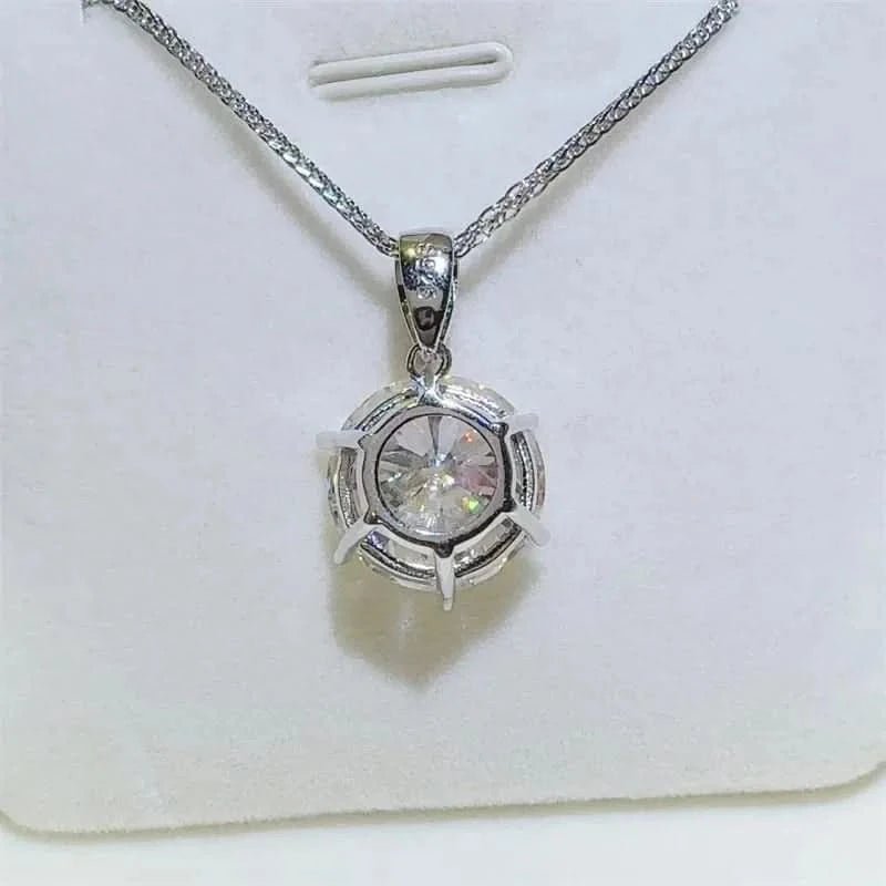 10 Carat Moissanite 925 Sterling Silver Pendant Necklace - ShalayeFashion