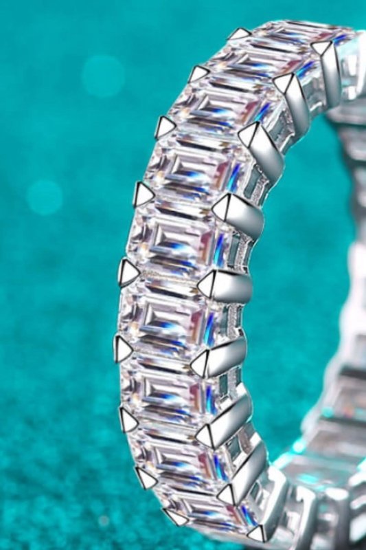 10.5 Carat Moissanite Rhodium - Plated Ring - ShalayeFashion