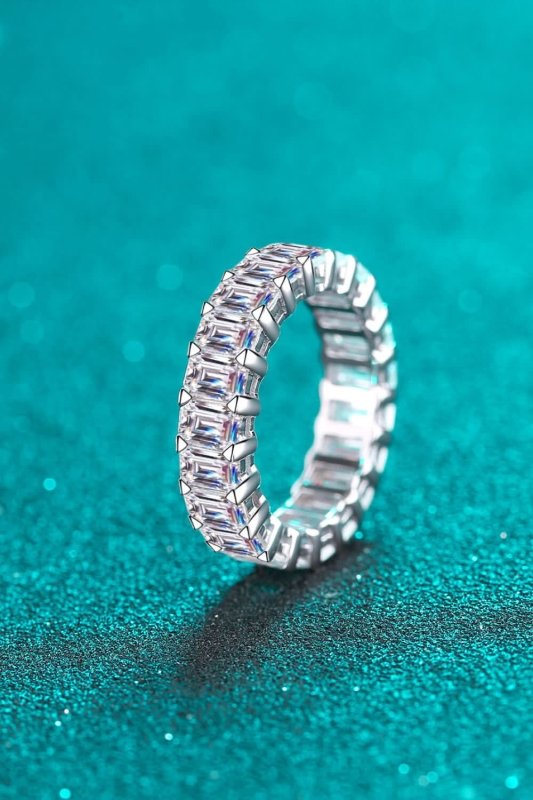 10.5 Carat Moissanite Rhodium - Plated Ring - ShalayeFashion