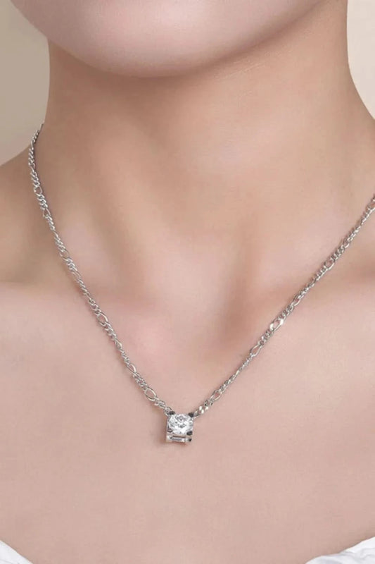 2 Carat Moissanite 925 Sterling Silver Pendant Necklace - ShalayeFashion