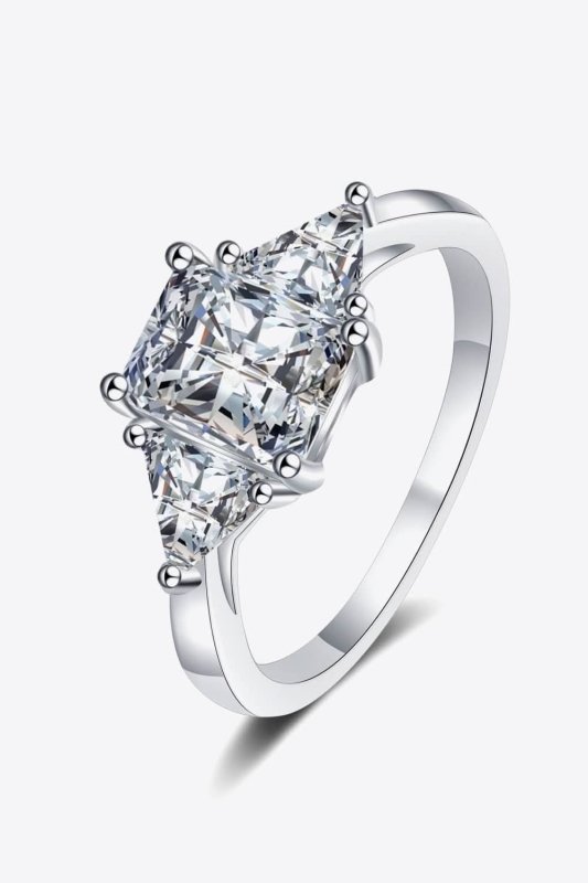 3 Carat Moissanite 925 Sterling Silver Rhodium - Plated Ring - ShalayeFashion