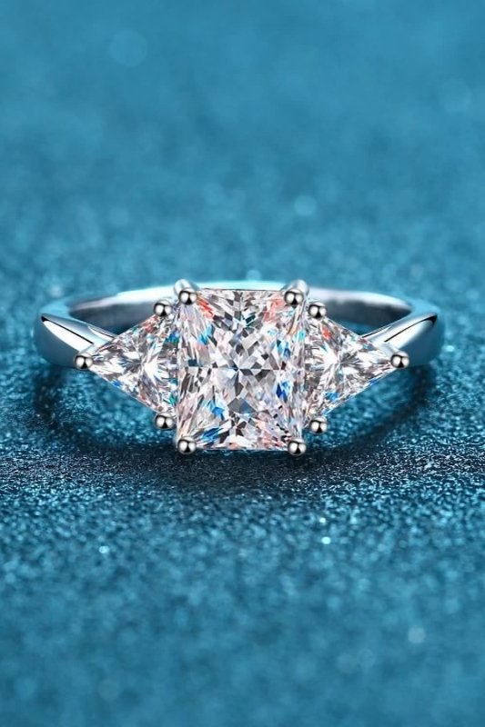 3 Carat Moissanite 925 Sterling Silver Rhodium - Plated Ring - ShalayeFashion
