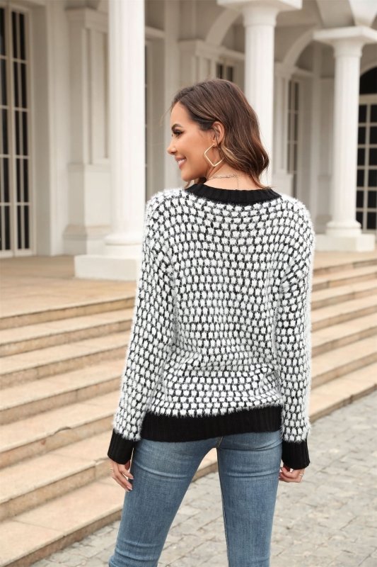 Angel Wings Printed Round Neck Dropped Shoulder Sweater - ShalayeFashion