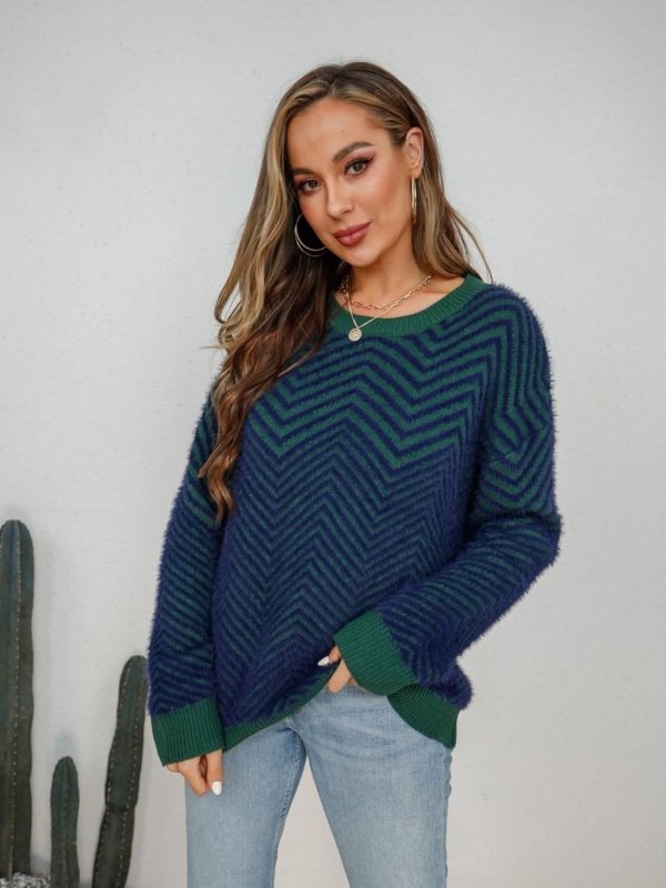 Angel Wings Round Neck Long Sleeve Sweater - ShalayeFashion