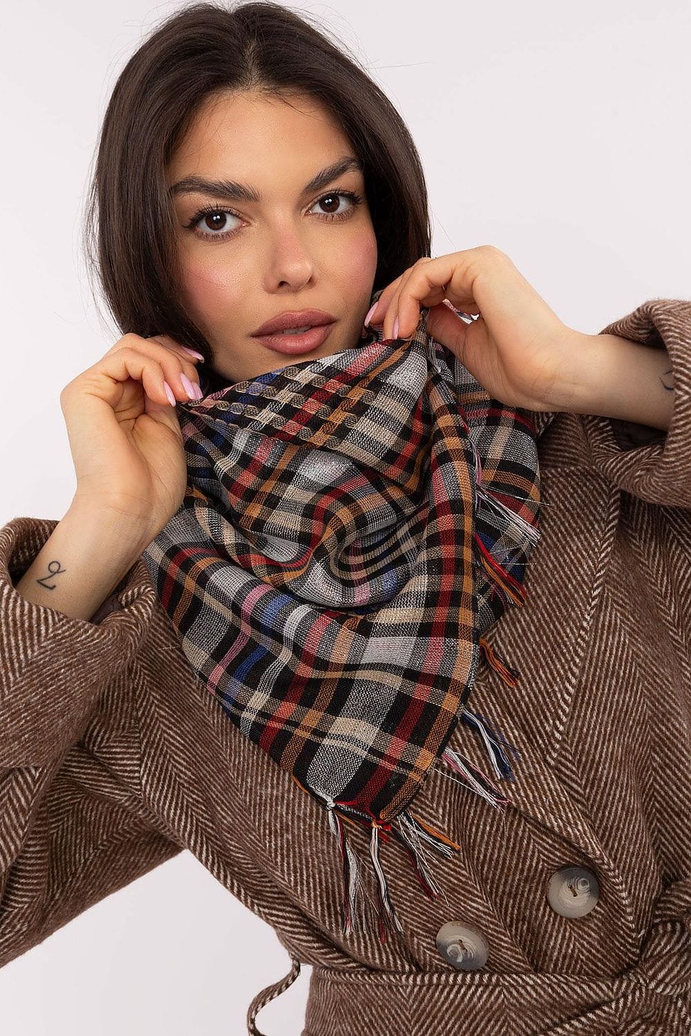 Checked Arab Scarf Neckerchief Women - ShalayeFashion