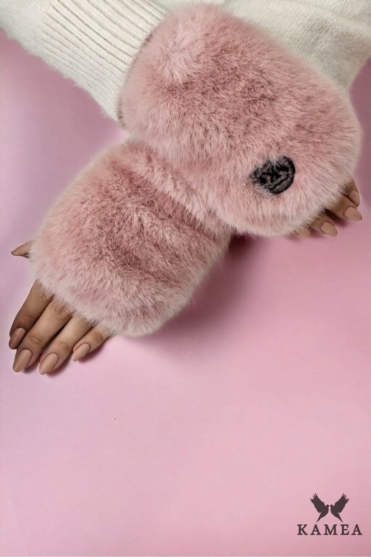 Fingerless Gloves Women Eco Fur Mittens - ShalayeFashion