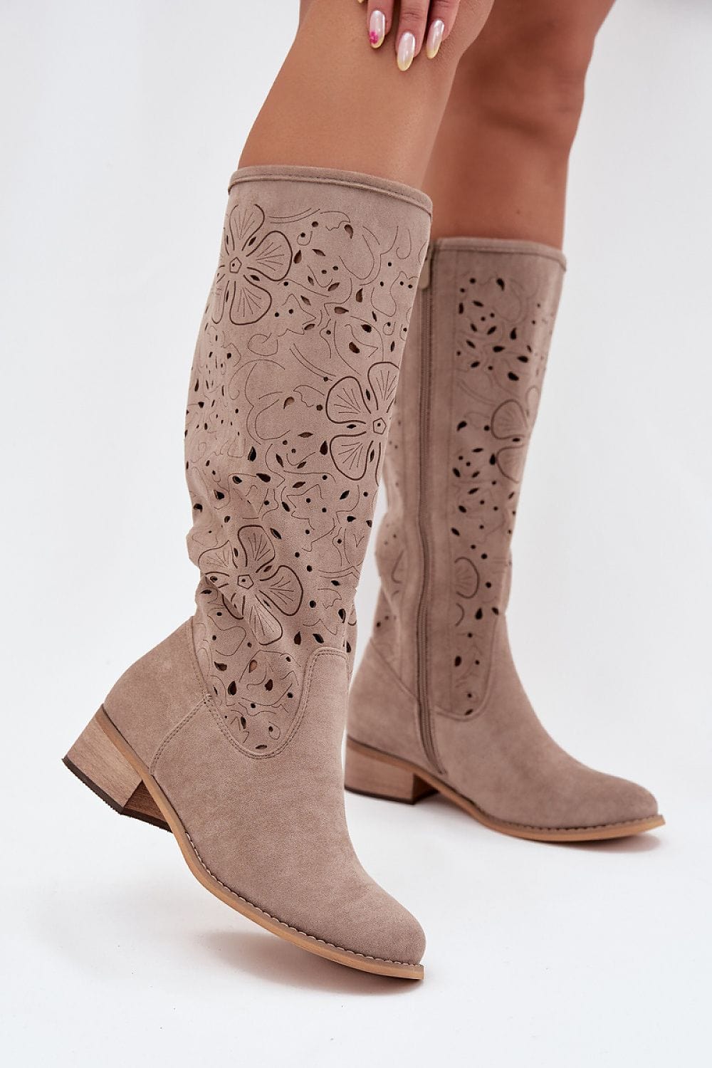 Knee - High Boots Women Eco Suede Lace - ShalayeFashion