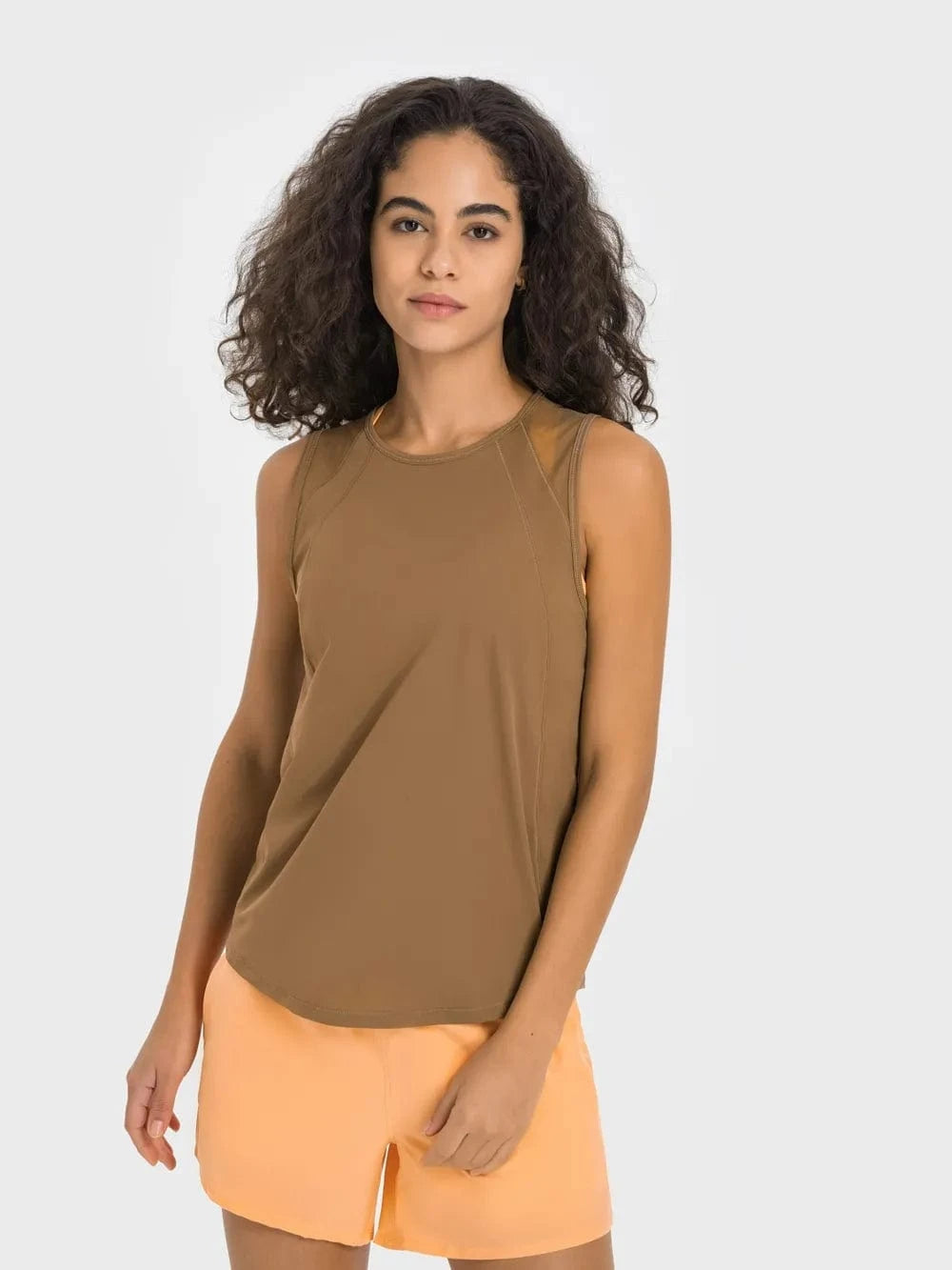 Millennia Cutout Back Round Neck Active Tank - ShalayeFashion