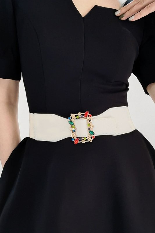 Multicolored Leaf Buckle Elastic Belt - ShalayeFashion