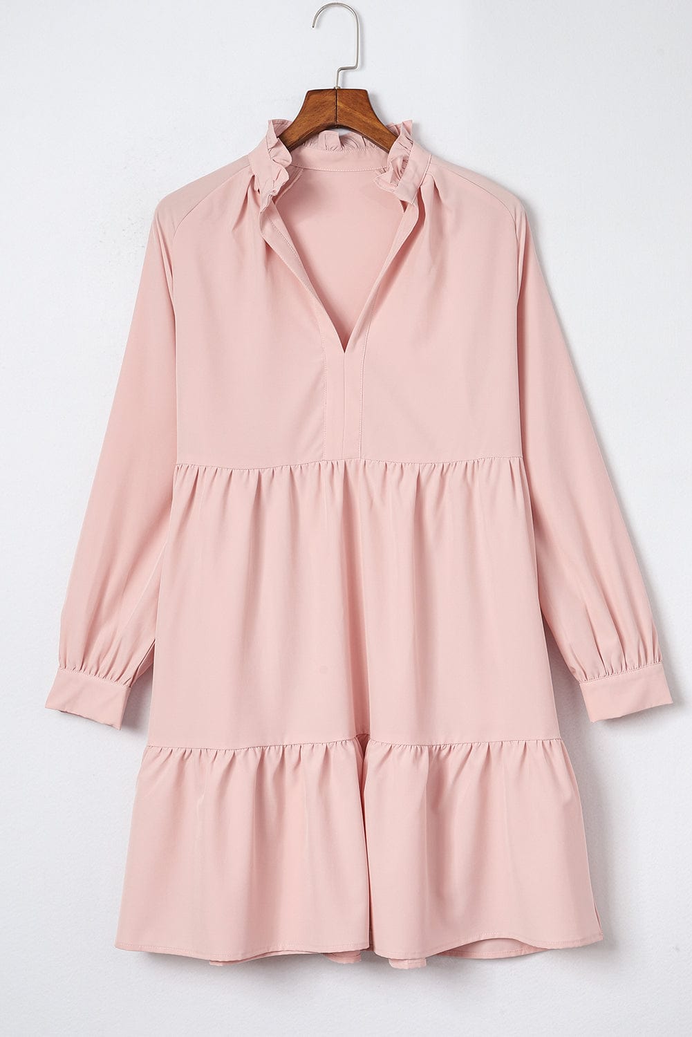 Notched Neck Tiered Dress - ShalayeFashion
