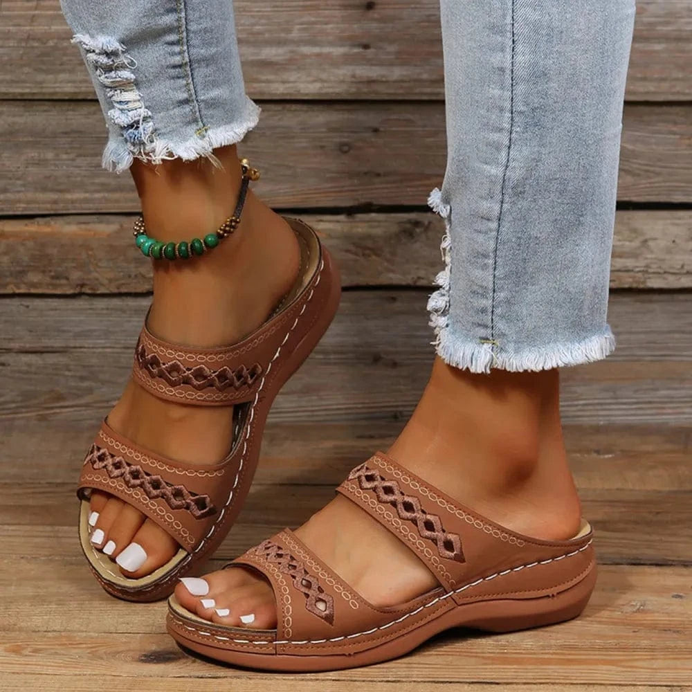 Open Toe Flats Sandals - ShalayeFashion