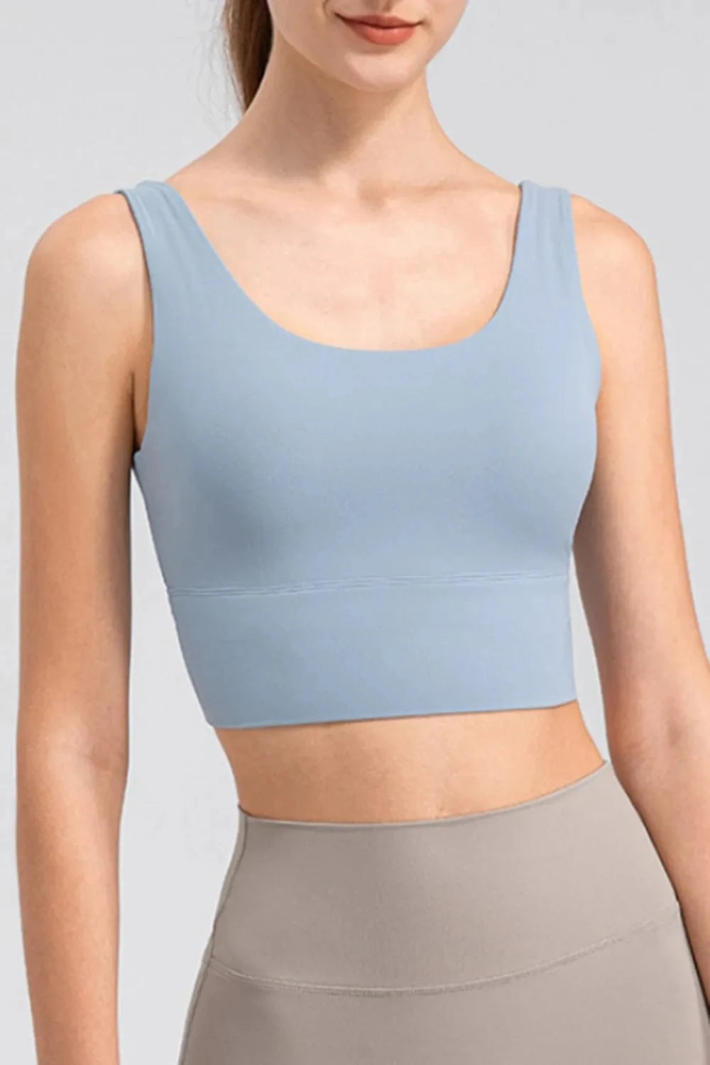 Scoop Neck Wide Strap Active Tank - ShalayeFashion