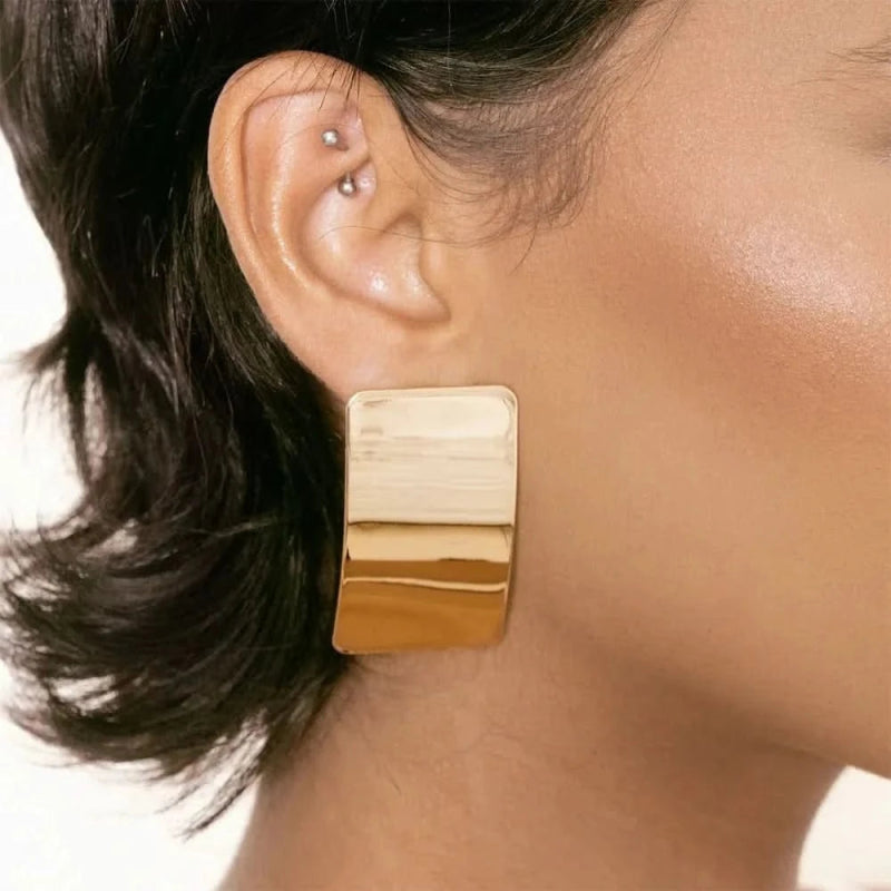 Stainless Steel Rectangle Earring - ShalayeFashion