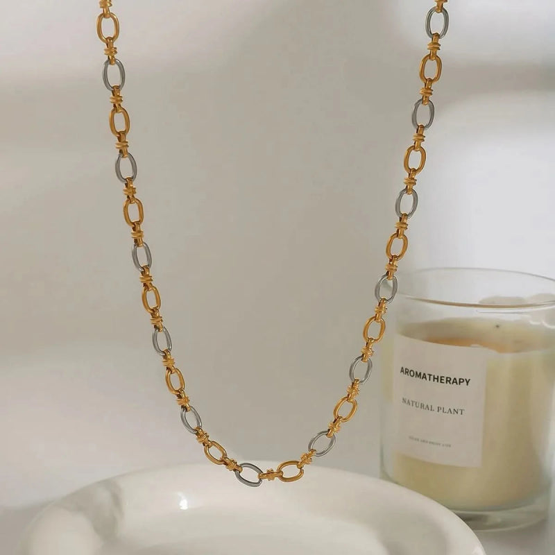 Two - Tone Chain Link Jewelry Set - ShalayeFashion
