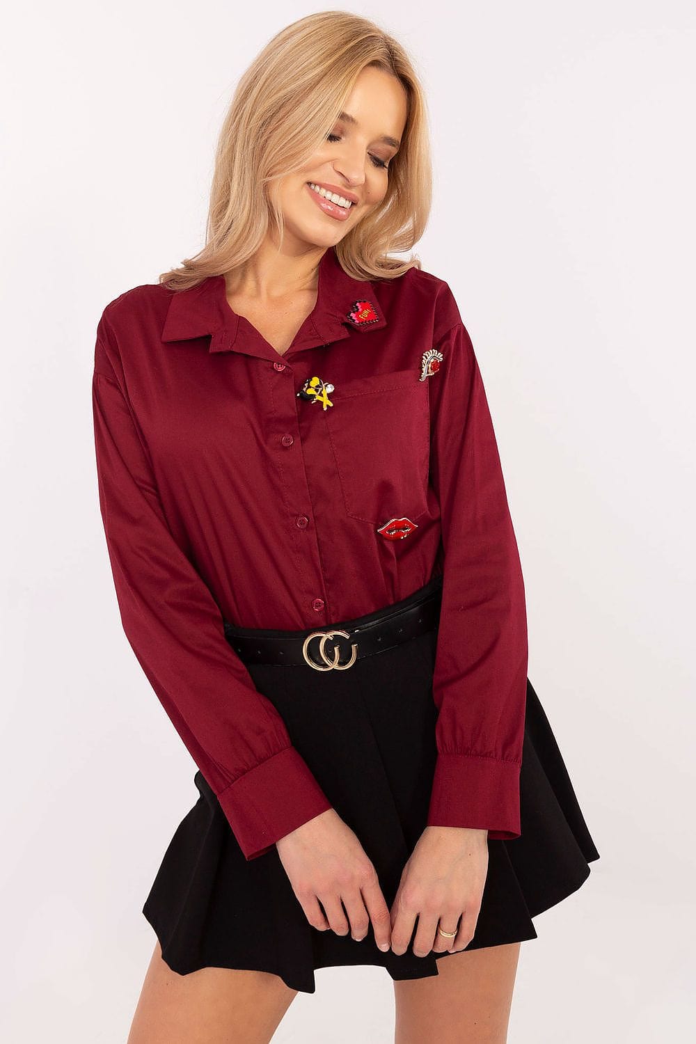 Universal Cotton Shirt Detachable Brooches Pocket - ShalayeFashion