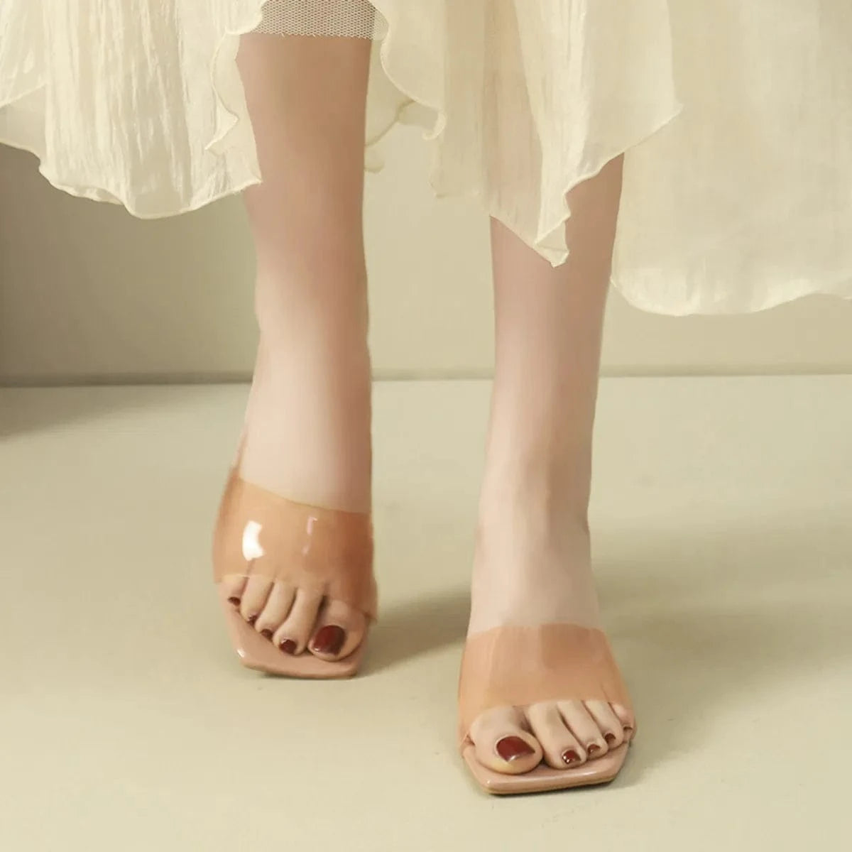 Women's Open Toe Kitten Heels Sandals - ShalayeFashion