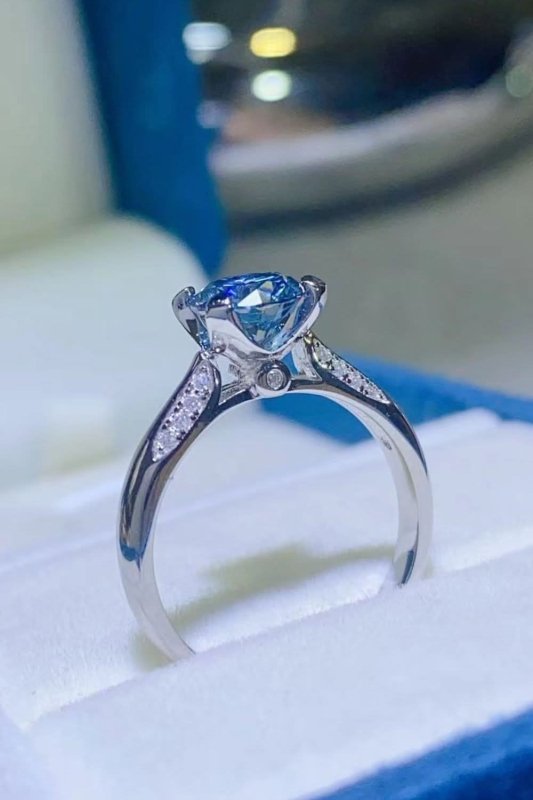 1 Carat Moissanite 4 - Prong Ring - ShalayeFashion