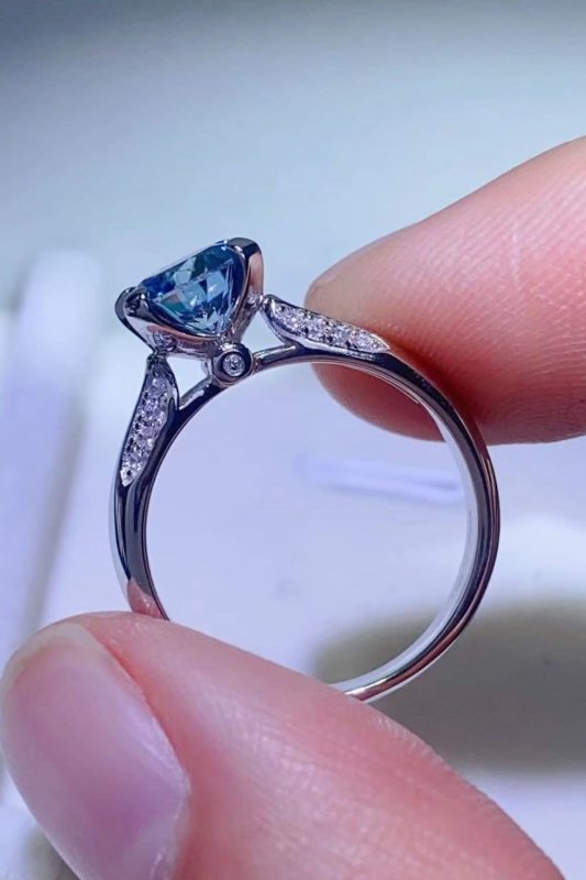 1 Carat Moissanite 4 - Prong Ring - ShalayeFashion