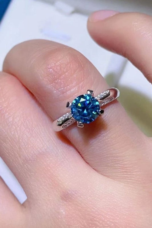 1 Carat Moissanite 4 - Prong Ring - ShalayeFashion
