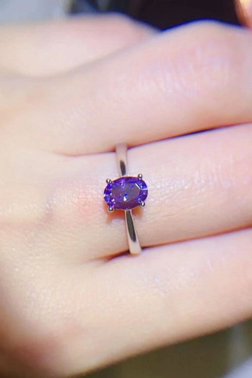 1 Carat Moissanite 4 - Prong Solitaire Ring - ShalayeFashion