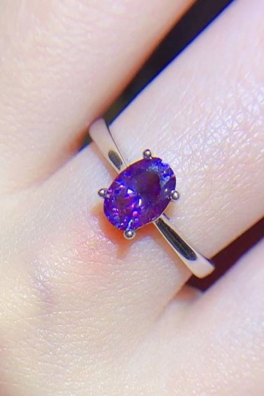1 Carat Moissanite 4 - Prong Solitaire Ring - ShalayeFashion