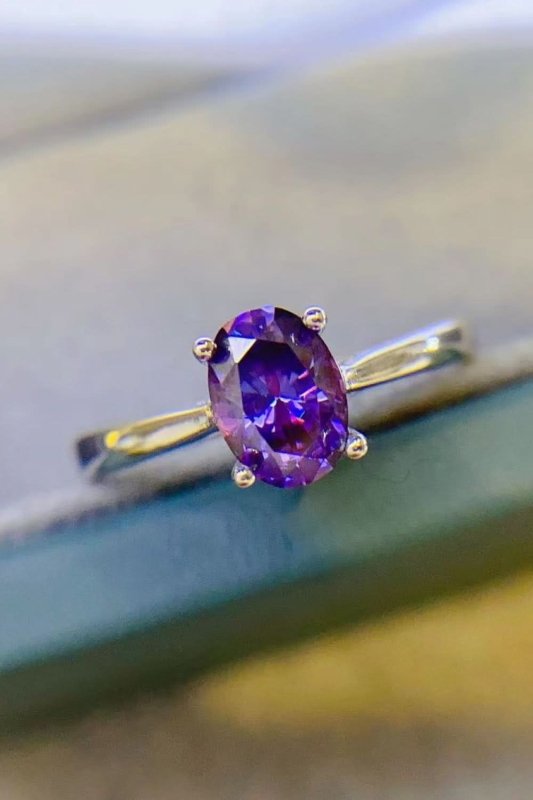 1 Carat Moissanite 4 - Prong Solitaire Ring - ShalayeFashion