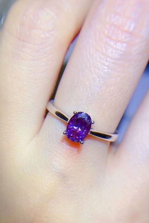 1 Carat Moissanite 4 - Prong Solitaire Ring - ShalayeFashion