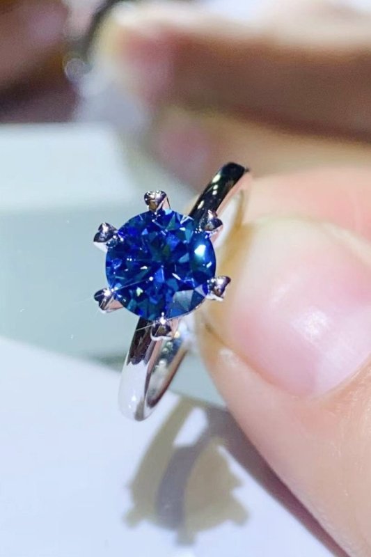 1 Carat Moissanite 6 - Prong Solitaire Ring - ShalayeFashion