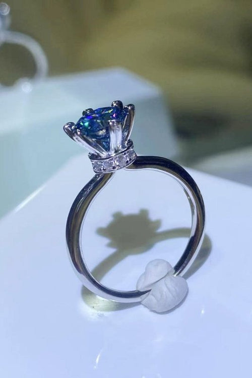 1 Carat Moissanite 6 - Prong Solitaire Ring - ShalayeFashion