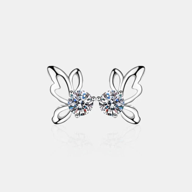 1 Carat Moissanite Butterfly Shape Earrings - ShalayeFashion