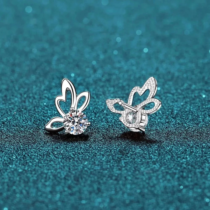 1 Carat Moissanite Butterfly Shape Earrings - ShalayeFashion