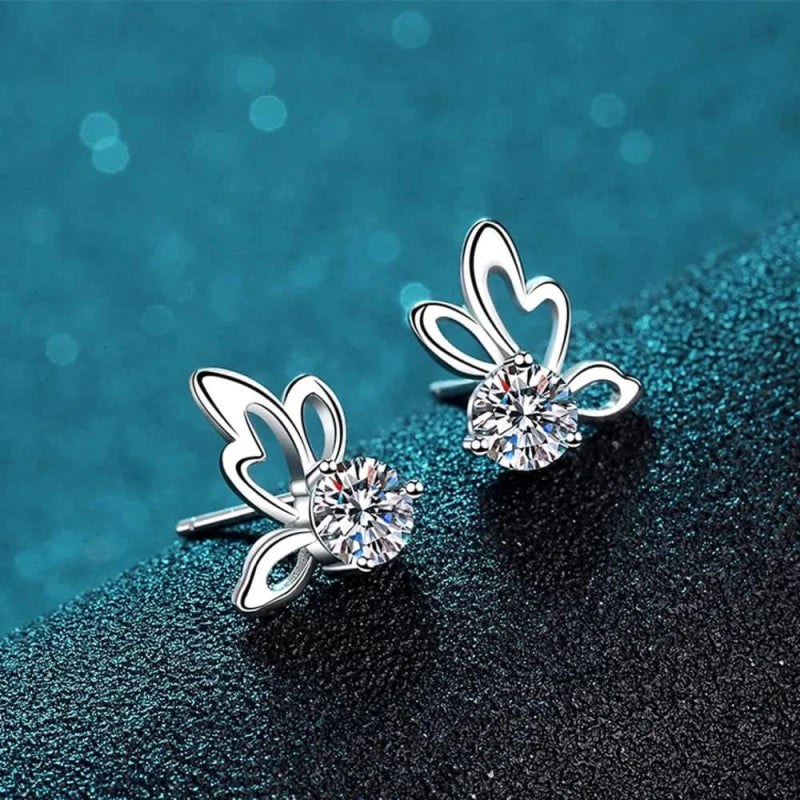 1 Carat Moissanite Butterfly Shape Earrings - ShalayeFashion