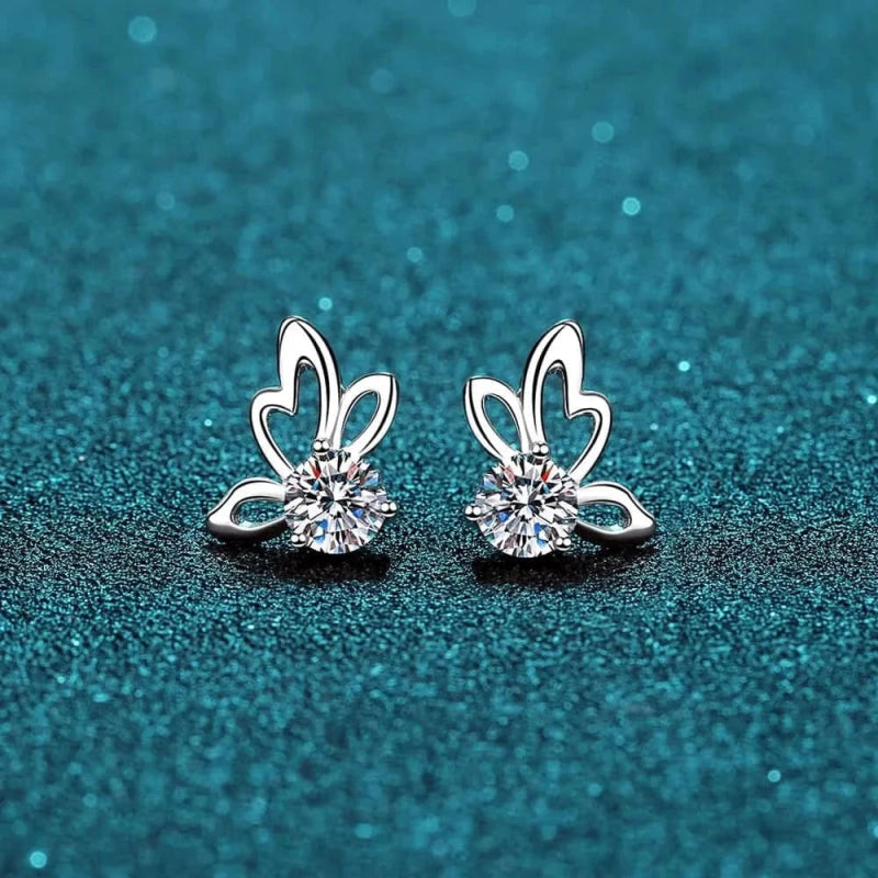 1 Carat Moissanite Butterfly Shape Earrings - ShalayeFashion