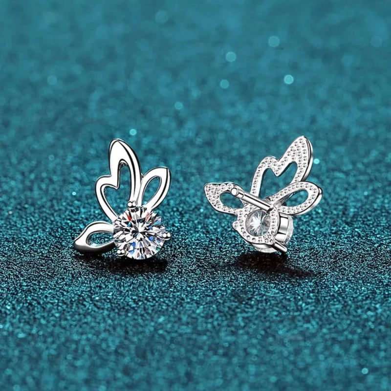 1 Carat Moissanite Butterfly Shape Earrings - ShalayeFashion