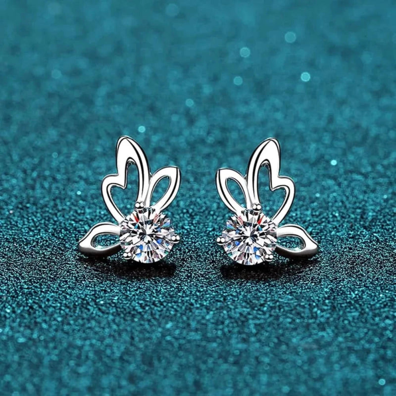 1 Carat Moissanite Butterfly Shape Earrings - ShalayeFashion