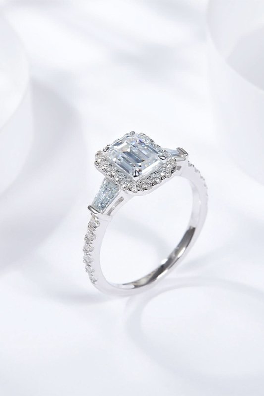 1 Carat Moissanite Geometric 925 Sterling Silver Ring - ShalayeFashion
