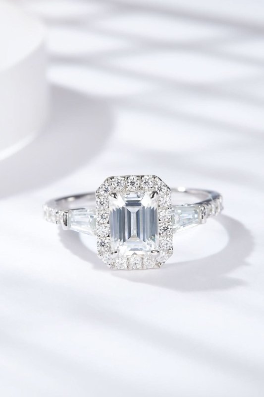 1 Carat Moissanite Geometric 925 Sterling Silver Ring - ShalayeFashion