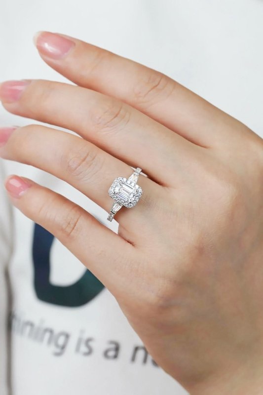 1 Carat Moissanite Geometric 925 Sterling Silver Ring - ShalayeFashion