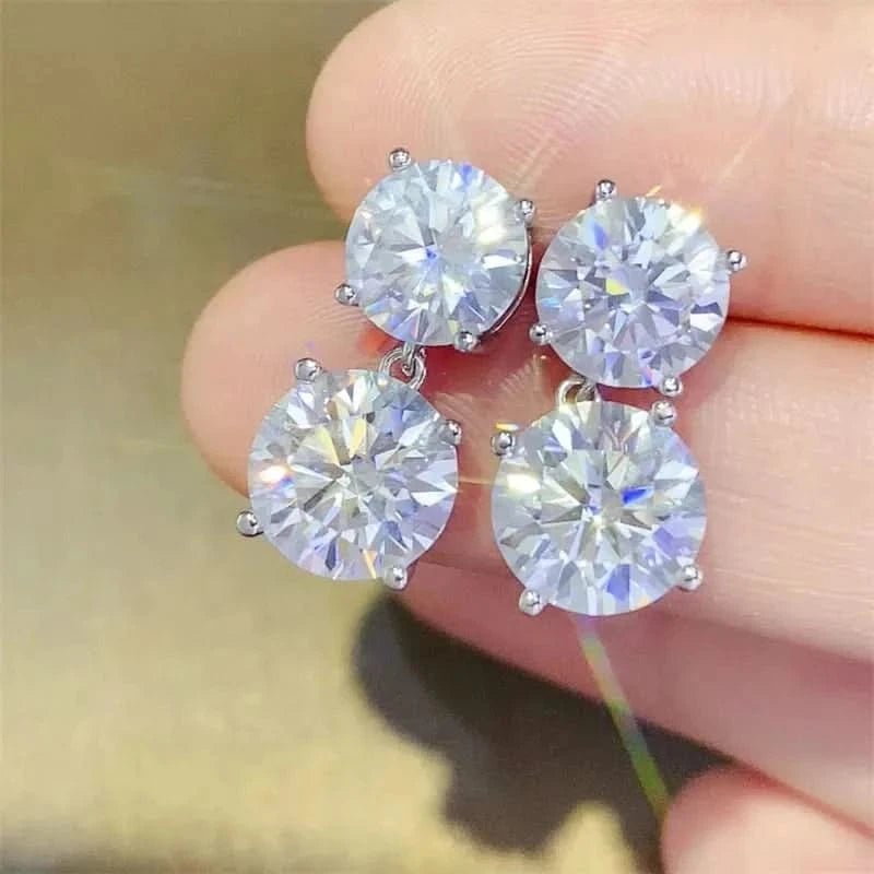 10 Carat Moissanite 925 Sterling Silver Earrings - ShalayeFashion