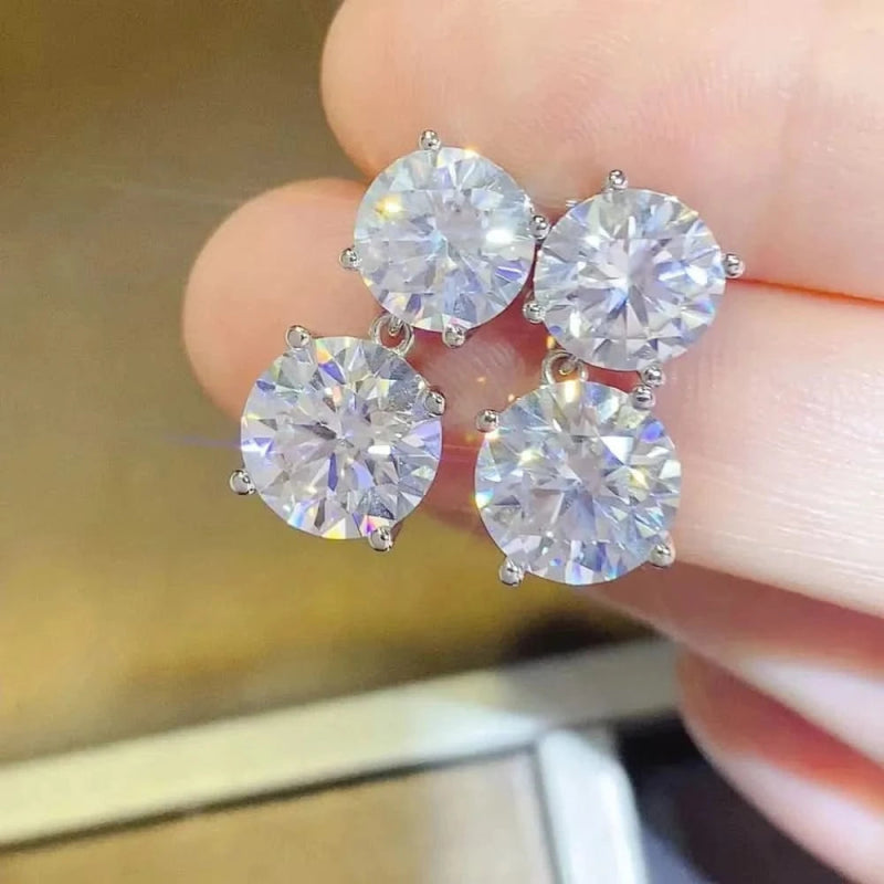 10 Carat Moissanite 925 Sterling Silver Earrings - ShalayeFashion
