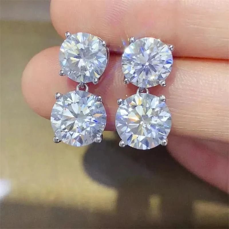 10 Carat Moissanite 925 Sterling Silver Earrings - ShalayeFashion