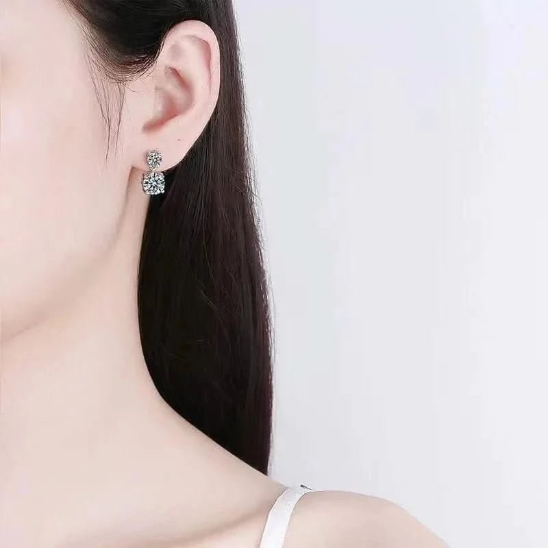10 Carat Moissanite 925 Sterling Silver Earrings - ShalayeFashion
