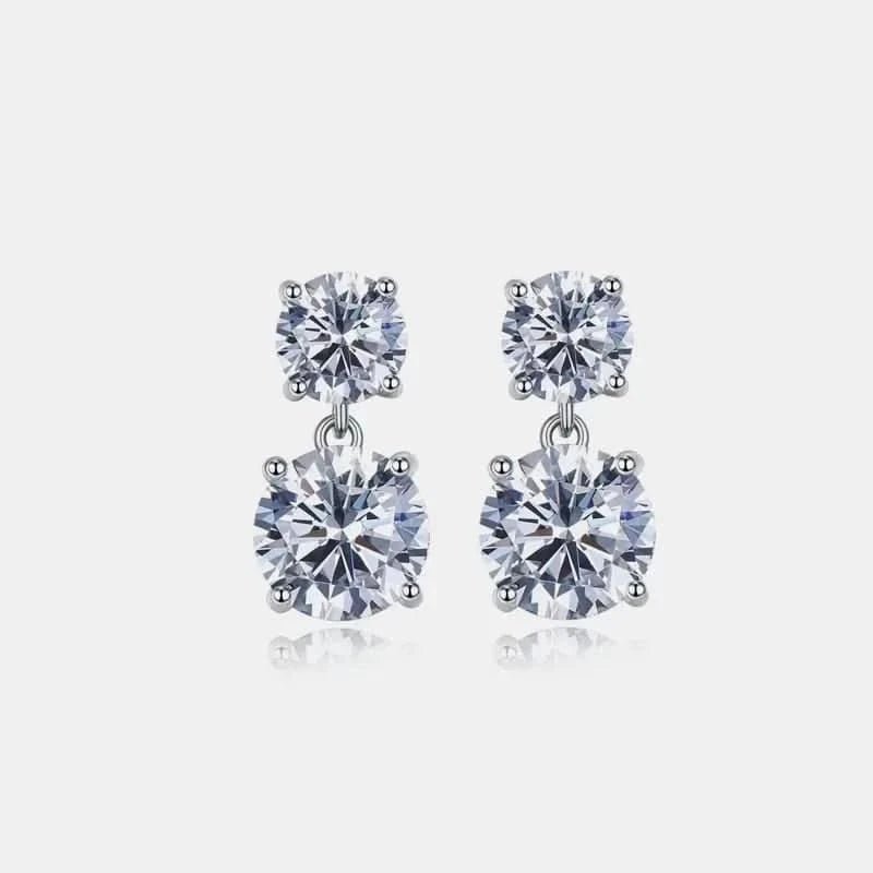 10 Carat Moissanite 925 Sterling Silver Earrings - ShalayeFashion
