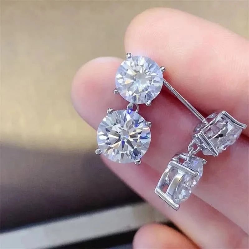 10 Carat Moissanite 925 Sterling Silver Earrings - ShalayeFashion