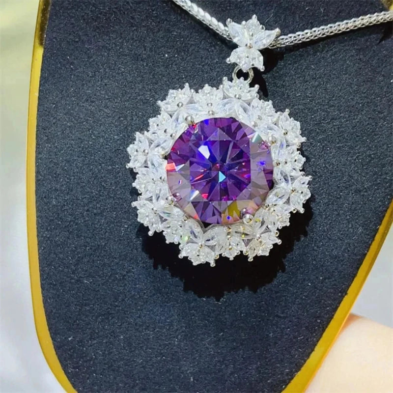 10 Carat Moissanite 925 Sterling Silver Necklace - ShalayeFashion