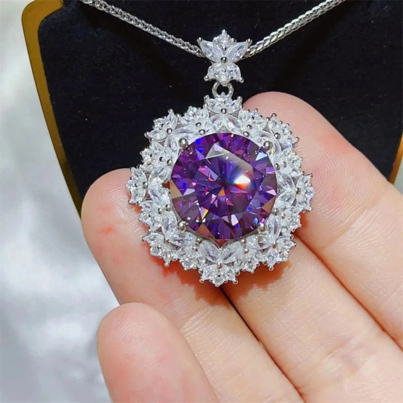 10 Carat Moissanite 925 Sterling Silver Necklace - ShalayeFashion