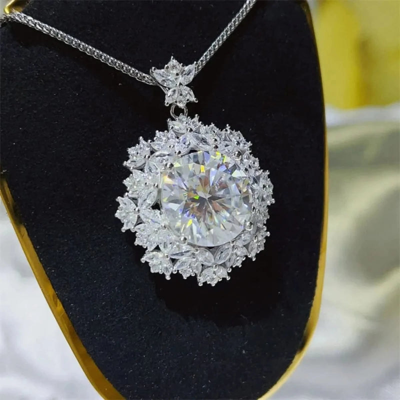 10 Carat Moissanite 925 Sterling Silver Necklace - ShalayeFashion