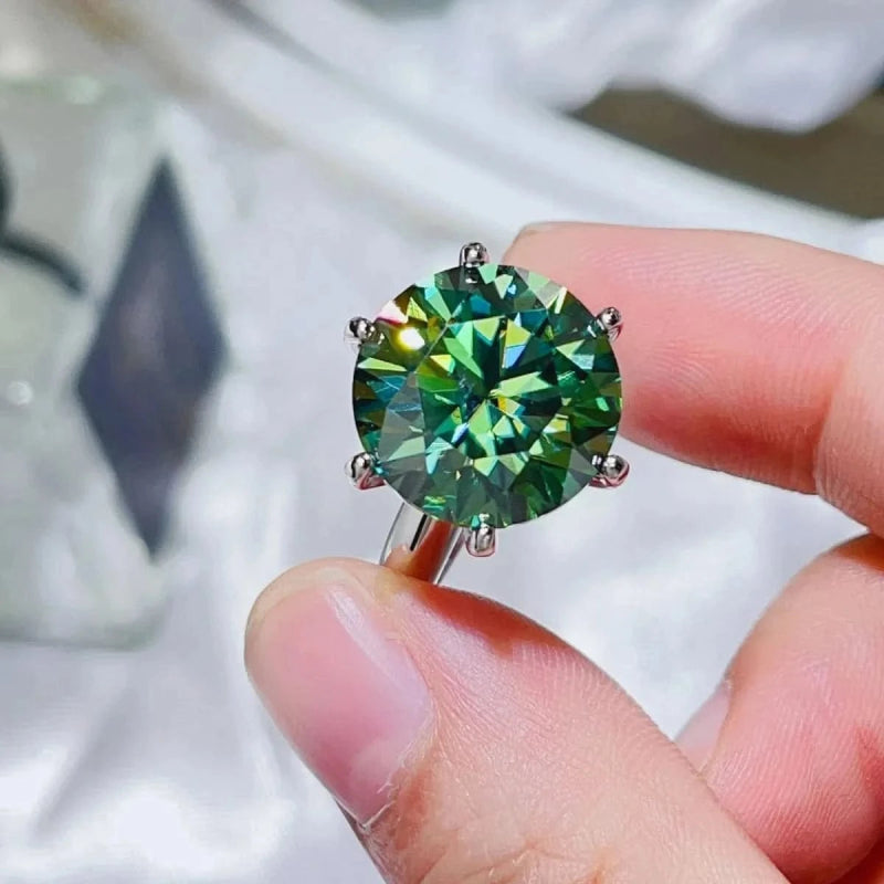 10 Carat Moissanite 925 Sterling Silver Ring - ShalayeFashion